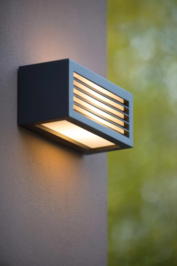 Lucide DIMO - Wall light Indoor/Outdoor - 1xE27 - IP54 - Anthracite - atmosphere 1